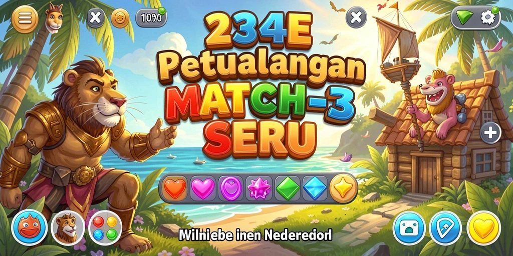 Screenshot 234E menampilkan serunya gameplay Match-3.