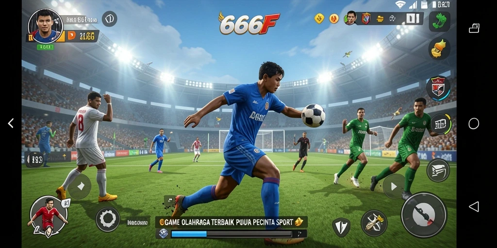 Gameplay 666F yang penuh aksi dan strategi olahraga.