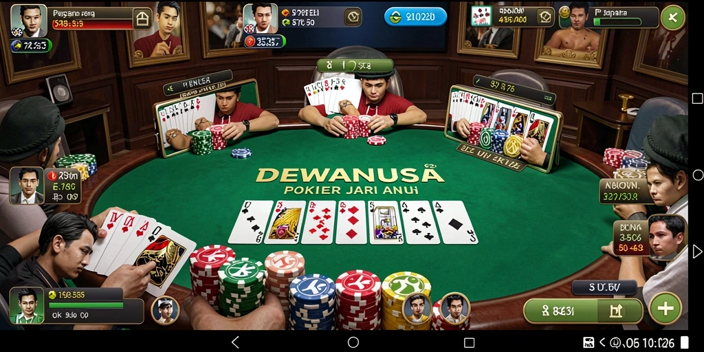 Tampilan gameplay Poker yang menarik dan mendebarkan.
