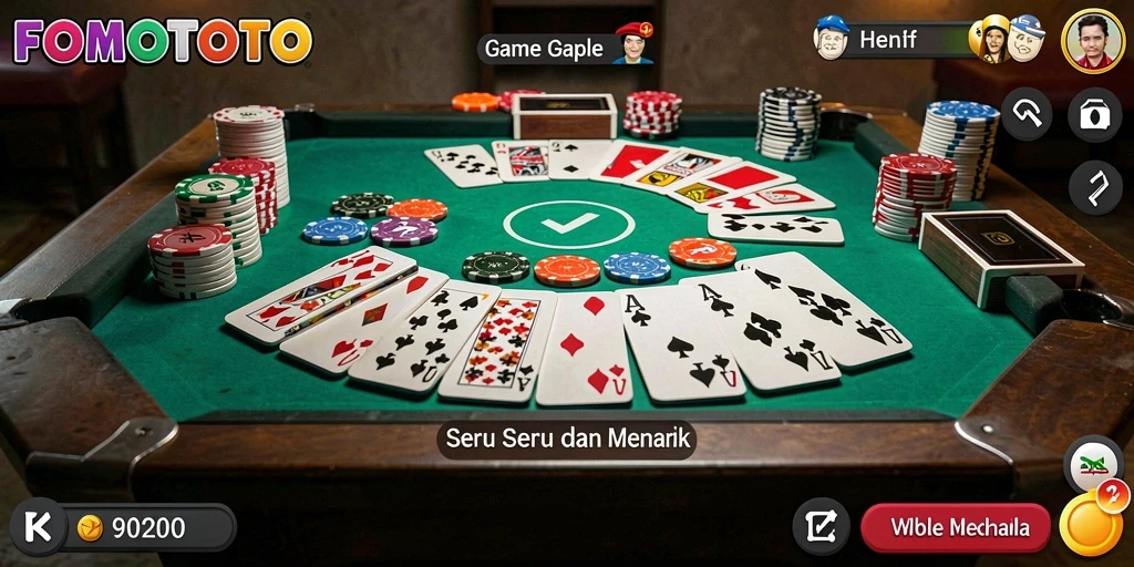 Screenshot menampilkan gameplay seru Gaple di FOMOTOTO.