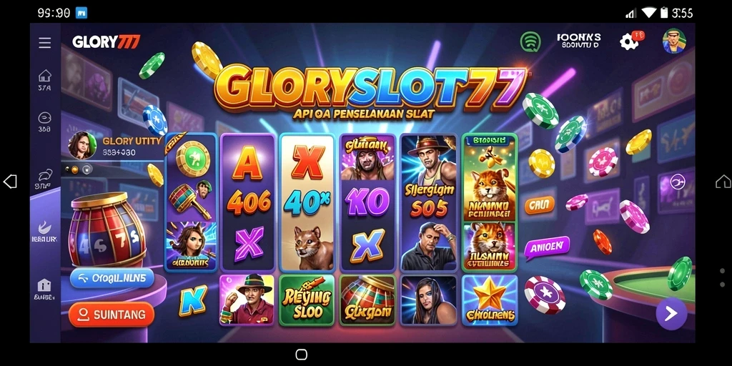 Tampilan antarmuka aplikasi GLORYSLOT777 yang intuitif dan menarik.