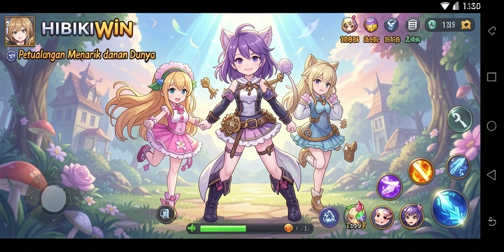Gameplay menarik HIBIKIWIN dalam dunia Anime yang penuh warna.