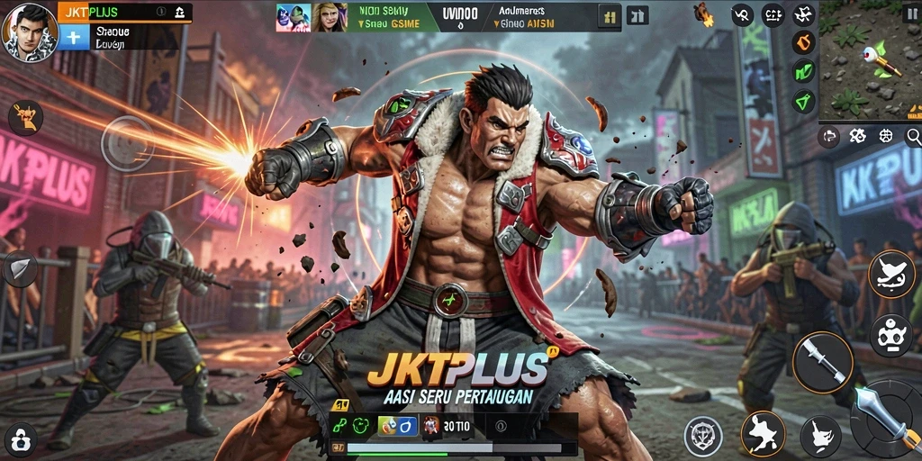 Tampilan gameplay menarik dari JKTPLUS yang penuh aksi.