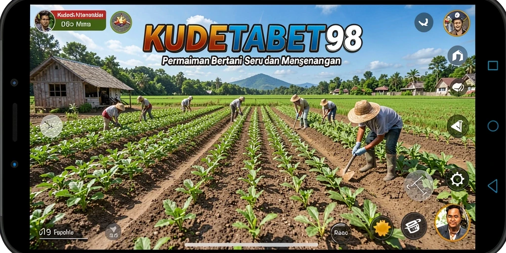 Gameplay KUDETABET98 menampilkan aktivitas bertani yang seru dan interaktif.