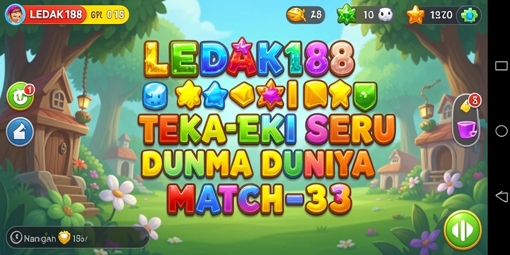 Tampilan gameplay LEDAK188 dengan elemen Match-3 yang memikat.