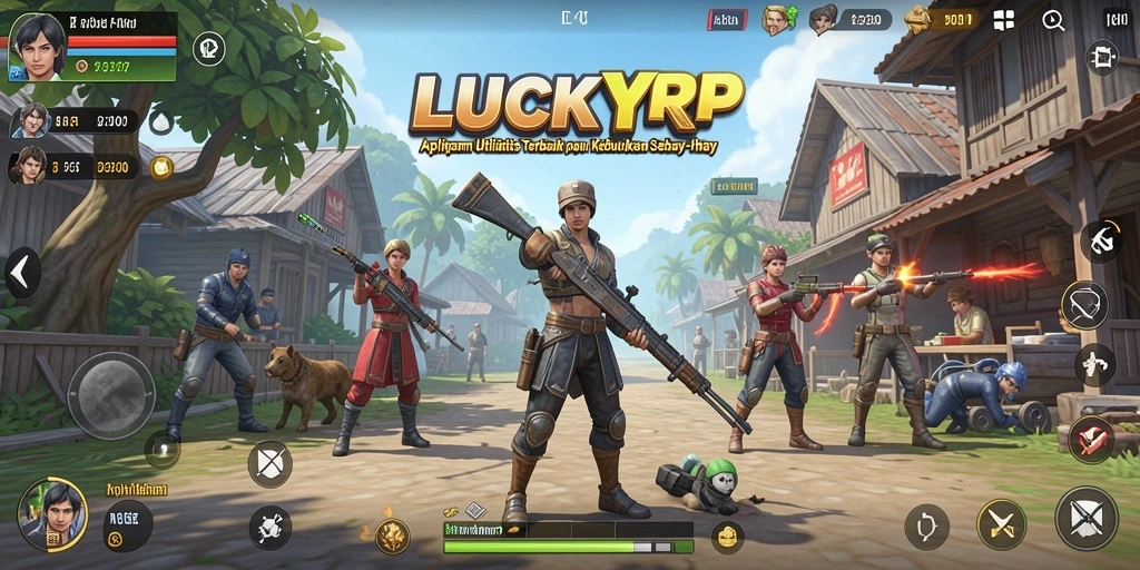 Tampilan antarmuka utama LUCKYRP yang sederhana dan fungsional.