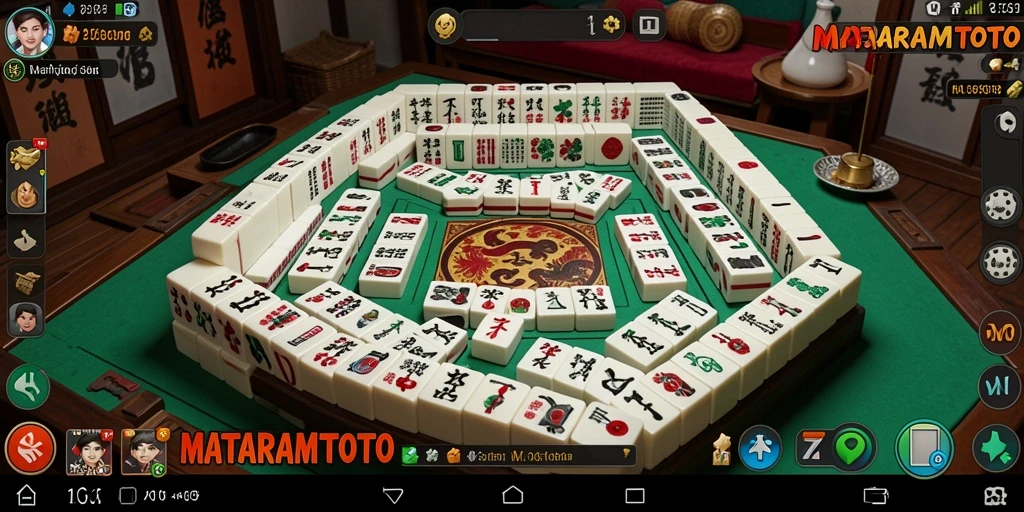 Tampilan gameplay seru di MATARAMTOTO dengan ubin Mahjong yang berwarna.