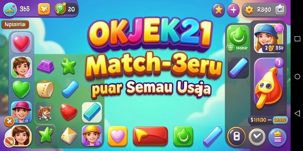 Tampilan gameplay seru dari OKJEK21 saat mencocokkan objek.