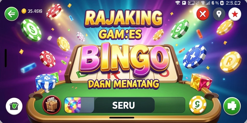 Tampilan gameplay RAJAKING dengan suasana bingo yang mendebarkan.