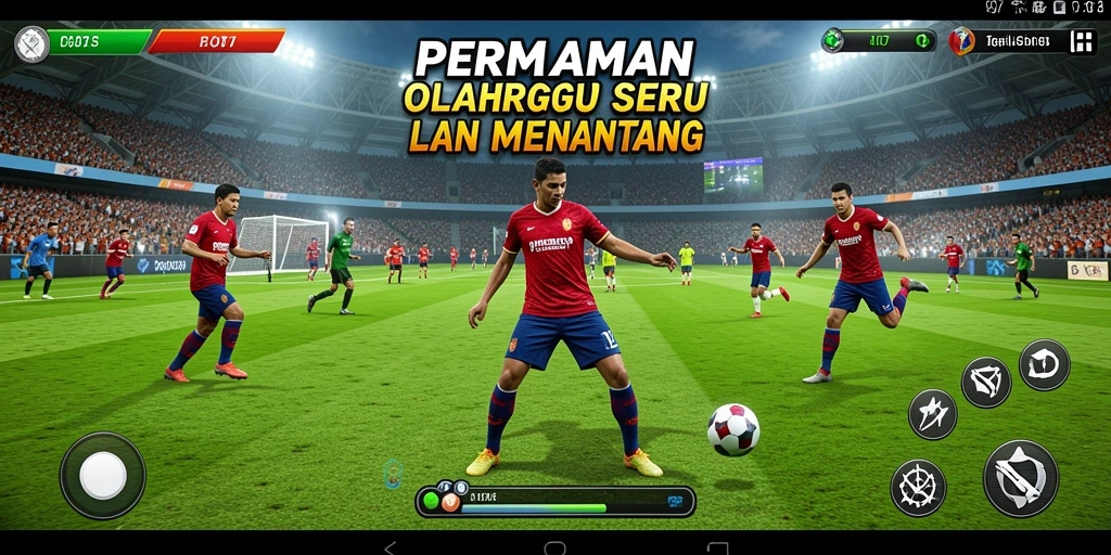 Tampilan gameplay yang seru dalam permainan olahraga.